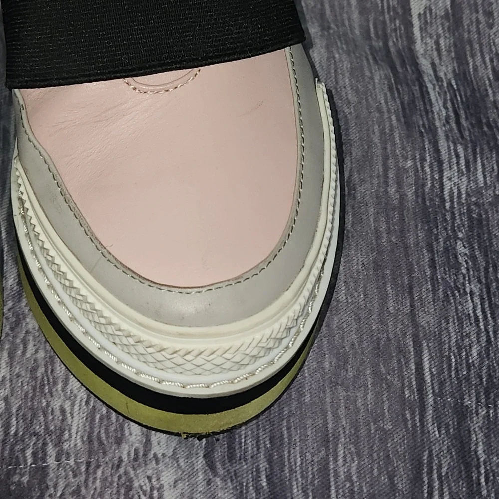 Shellys London Platform Slip On Sneakers Shoes Pastel Pink Color Block